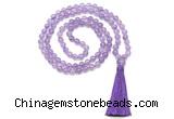 GMN8460 8mm, 10mm amethyst 27, 54, 108 beads mala necklace with tassel