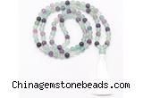 GMN8469 8mm, 10mm fluorite 27, 54, 108 beads mala necklace with tassel