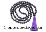 GMN8483 8mm, 10mm purple tiger eye 27, 54, 108 beads mala necklace with tassel