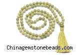 GMN8519 8mm, 10mm China jade 27, 54, 108 beads mala necklace with tassel