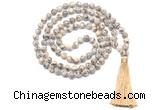 GMN8520 8mm, 10mm feldspar 27, 54, 108 beads mala necklace with tassel