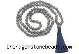 GMN8532 8mm, 10mm labradorite 27, 54, 108 beads mala necklace with tassel