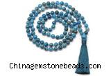 GMN8541 8mm, 10mm apatite 27, 54, 108 beads mala necklace with tassel