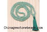 GMN8705 Hand-Knotted 8mm, 10mm Matte Green Aventurine 108 Beads Mala Necklace