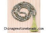 GMN8720 Hand-Knotted 8mm, 10mm Matte Rhyolite 108 Beads Mala Necklace