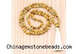 GMN8801 Hand-Knotted 8mm, 10mm Golden Tiger Eye 108 Beads Mala Necklace