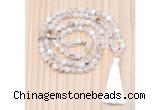 GMN8814 Hand-Knotted 8mm, 10mm Montana Agate 108 Beads Mala Necklace