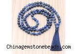 GMN8842 Hand-Knotted 8mm, 10mm Sodalite 108 Beads Mala Necklace