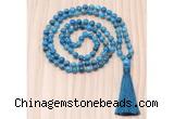 GMN8846 Hand-Knotted 8mm, 10mm Apatite 108 Beads Mala Necklace