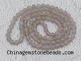 GMN902 Hand-knotted 8mm, 10mm matte grey agate 108 beads mala necklaces