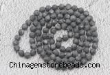 GMN917 Hand-knotted 8mm, 10mm matte black labradorite 108 beads mala necklaces