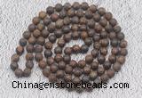 GMN918 Hand-knotted 8mm, 10mm matte bronzite 108 beads mala necklaces