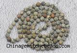 GMN919 Hand-knotted 8mm, 10mm matte rhyolite 108 beads mala necklaces