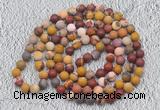 GMN921 Hand-knotted 8mm, 10mm matte mookaite 108 beads mala necklaces