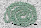 GMN922 Hand-knotted 8mm, 10mm matte green aventurine 108 beads mala necklaces