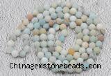 GMN923 Hand-knotted 8mm, 10mm matte amazonite 108 beads mala necklaces