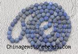 GMN926 Hand-knotted 8mm, 10mm matte lapis lazuli 108 beads mala necklaces