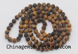 GMN933 Hand-knotted 8mm, 10mm matte yellow tiger eye 108 beads mala necklaces