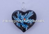 LP03 16*32*40mm heart inner flower lampwork glass pendants