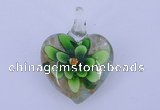 LP06 15*30*40mm heart inner flower lampwork glass pendants