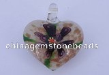 LP10 16*32*38mm heart inner flower lampwork glass pendants