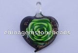 LP11 14*35*45mm heart inner flower lampwork glass pendants