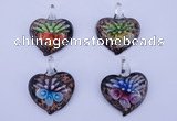 LP31 12*35*44mm heart inner flower lampwork glass pendants