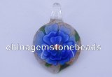 LP35 14*30*45mm heart inner flower lampwork glass pendants