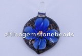 LP38 13*32*46mm heart inner flower lampwork glass pendants