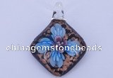 LP64 14*32*53mm diamond inner flower lampwork glass pendants