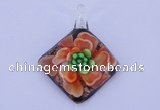 LP66 13*40*50mm diamond inner flower lampwork glass pendants