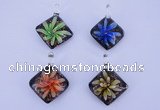 LP69 15*35*40mm diamond inner flower lampwork glass pendants