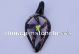 LP81 11*27*57mm leaf inner flower lampwork glass pendants