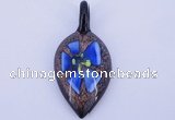 LP82 12*27*56mm leaf inner flower lampwork glass pendants