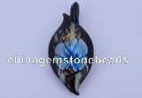 LP84 13*26*58mm leaf inner flower lampwork glass pendants