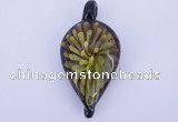 LP90 13*25*53mm leaf inner flower lampwork glass pendants