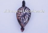 LP91 13*27*60mm leaf inner flower lampwork glass pendants