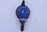 LP92 11*27*62mm leaf inner flower lampwork glass pendants