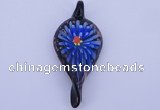 LP92 11*27*62mm leaf inner flower lampwork glass pendants