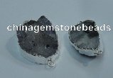 NGC06 20*30mm - 25*35mm freeform druzy agate connectors