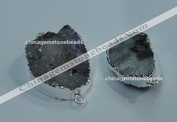 NGC06 20*30mm - 25*35mm freeform druzy agate connectors