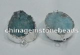 NGC07 20*30mm - 25*35mm freeform druzy agate connectors