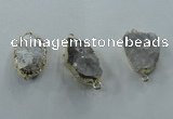 NGC100 18*25mm - 25*35mm freeform druzy agate connectors wholesale