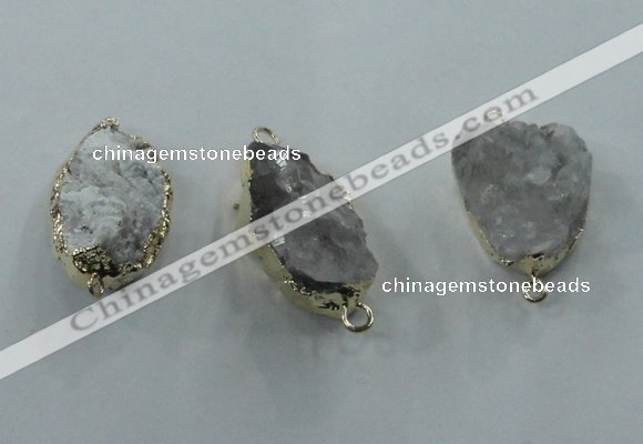 NGC100 18*25mm - 25*35mm freeform druzy agate connectors wholesale