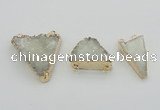 NGC1008 20*30mm – 30*35mm triangle druzy quartz connectors