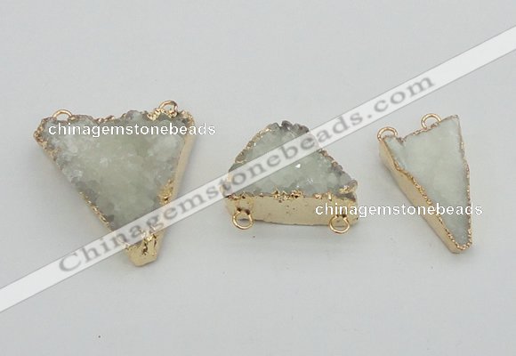 NGC1008 20*30mm – 30*35mm triangle druzy quartz connectors