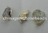 NGC101 20*30mm - 30*45mm freeform druzy agate connectors wholesale