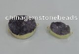 NGC1010 18*25mm – 25*35mm freeform druzy agate connectors