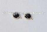 NGC1013 10mm flat round agate gemstone connectors wholesale