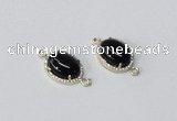 NGC1025 10*14mm oval agate gemstone connectors wholesale